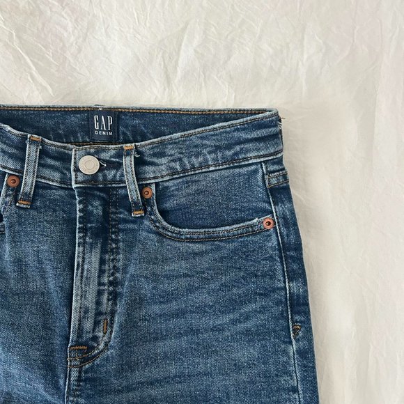 Gap High Rise Cigarette Jeans in Medium Indigo Size 24 Petite - Picture 6 of 7